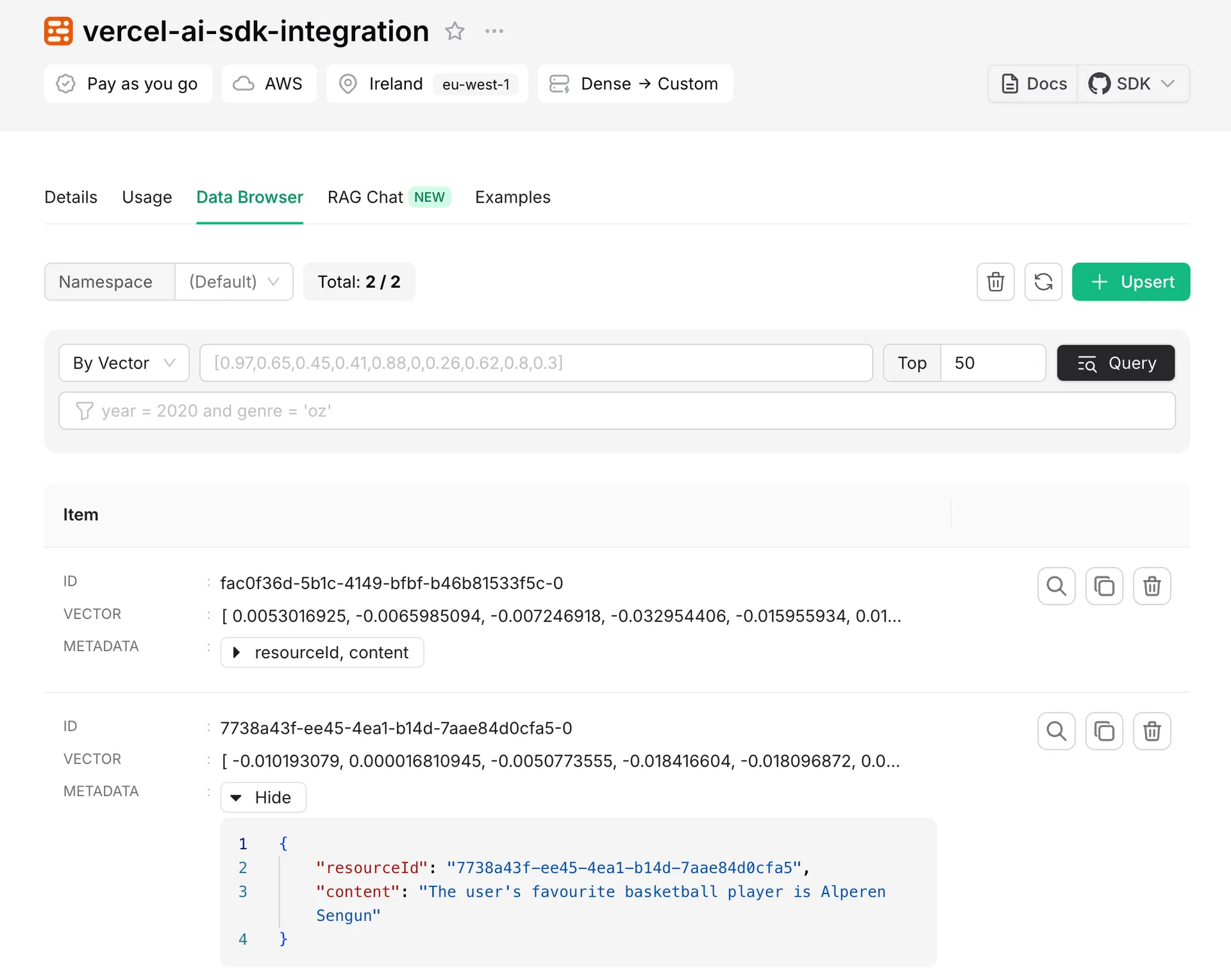 Added information can be seen in Upstash Console